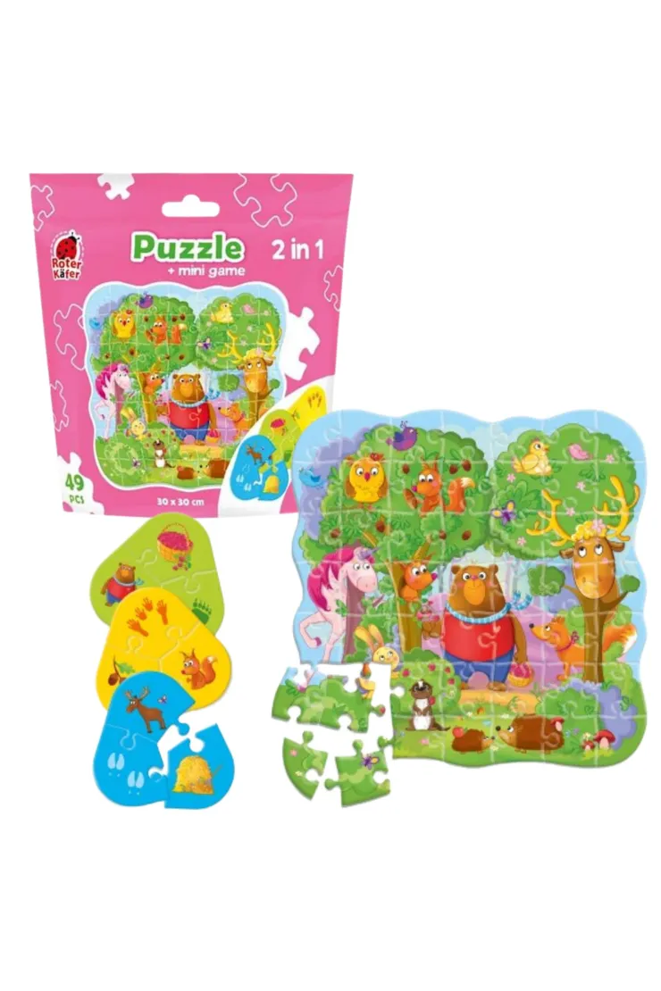 Puzzle w saszetce 49 el. Magiczny las + mini gra