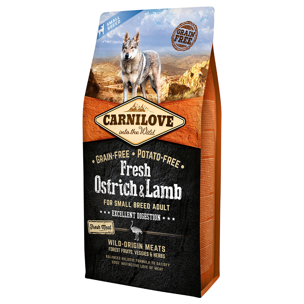 Carnilove Fresh Adult Small Breed Ostrich, jagnięcina dla psów  - 6 kg
