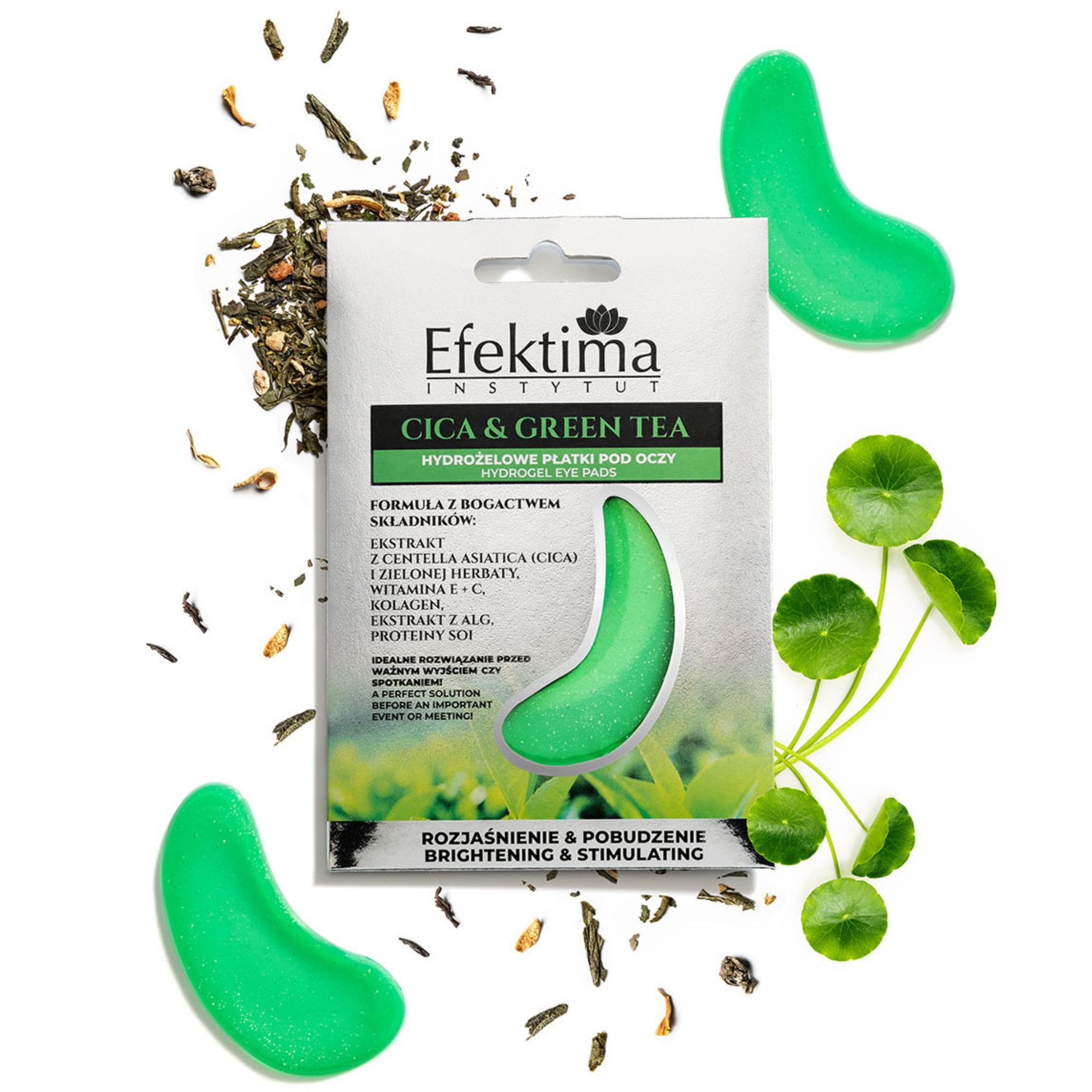EFEKTIMA Cica & Green Tea hydrożelowe płatki pod oczy 2 sztuki