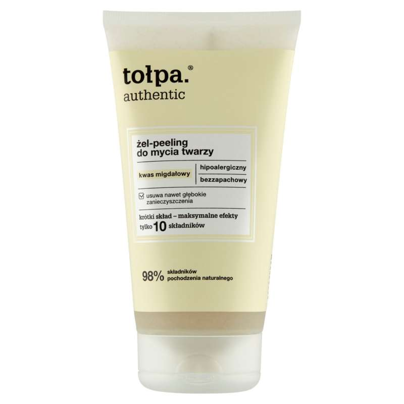 TOŁPA AUTHENTIC Hipoalergiczny żel peeling do twarzy, kwas migdałowy, 150ML