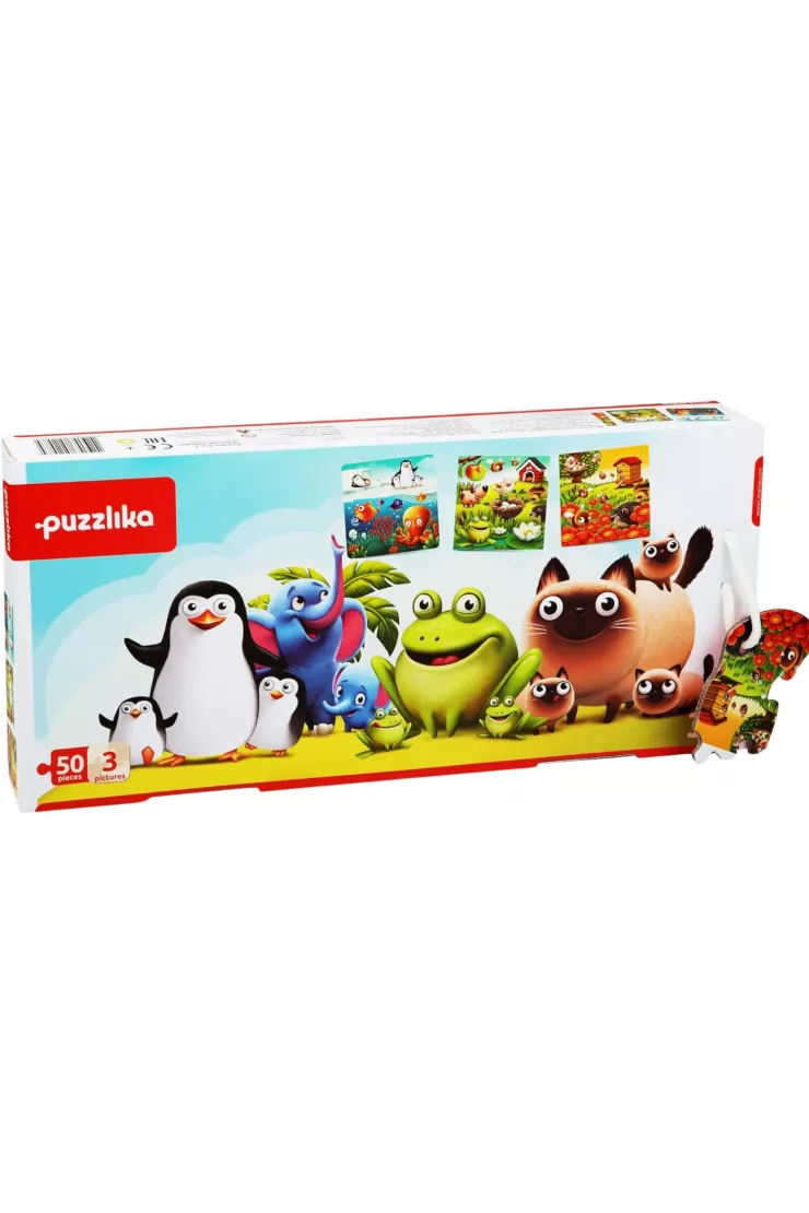 Puzzle 3w1 50 el. Puzzlika. Świat zwierzątek