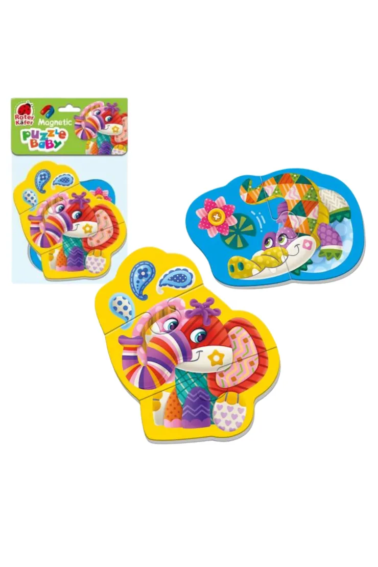 Miękkie magnetyczne puzzle Słoń i Krokodyl
