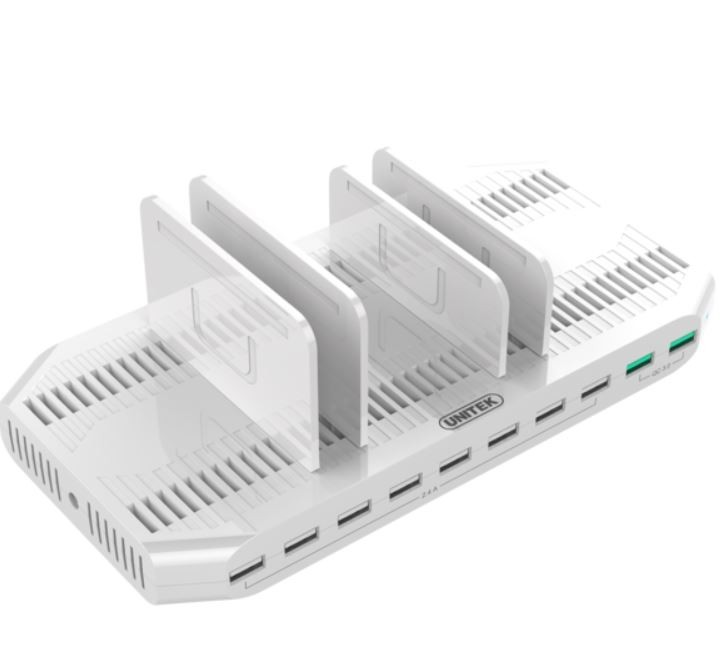 Stacja ładująca Unitek Y-2190A, 10 x USB; QC3.0; 96W