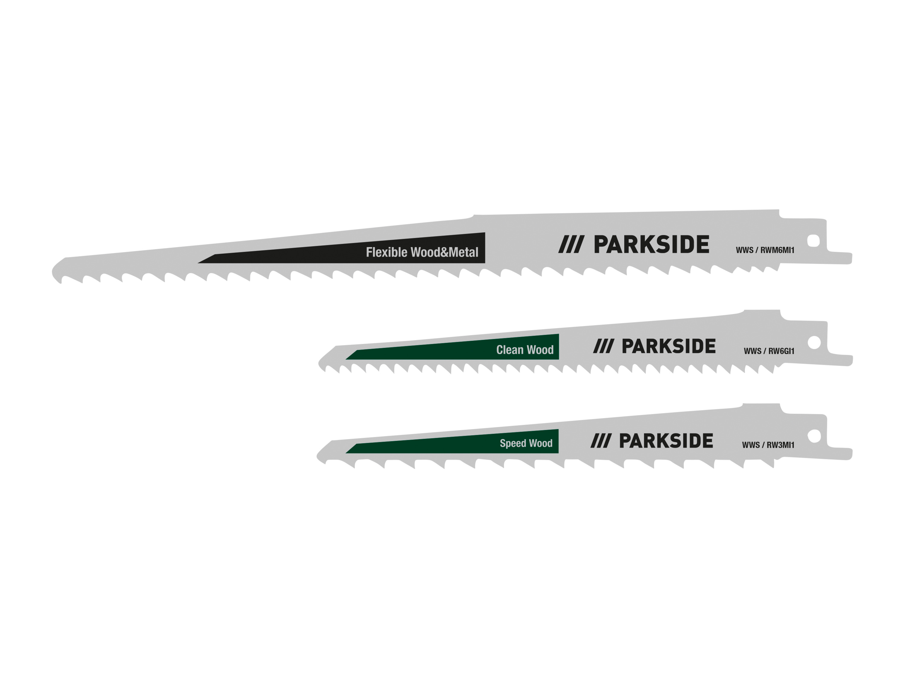 PARKSIDE® Zestaw 3 brzeszczotów do pił szablastych, PFSZ 3 B1 (Drewno + tworzywo sztuczne)