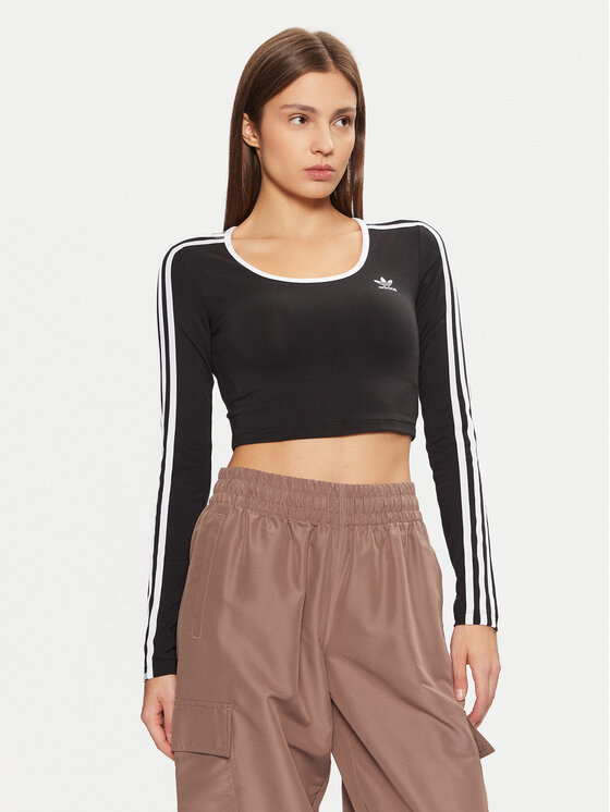 adidas Bluzka adicolor 3-Stripes JD4624 Czarny Slim Fit