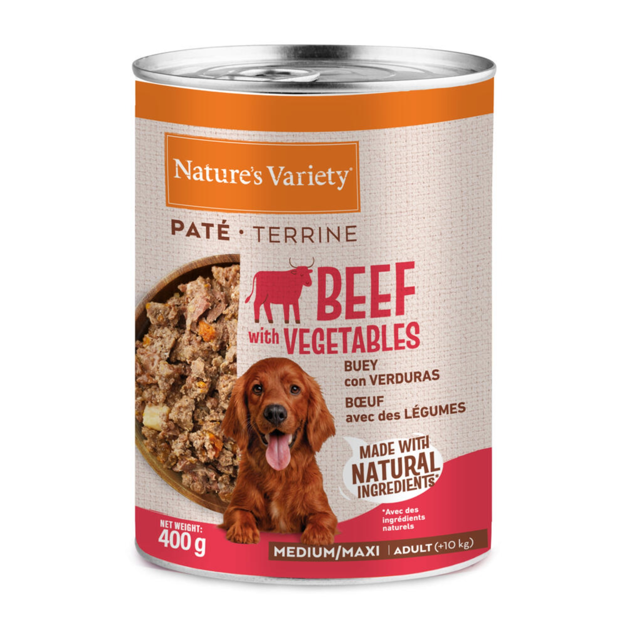 Nature's Variety Paté Medium/Maxi Adult - Wołowina, 400 g