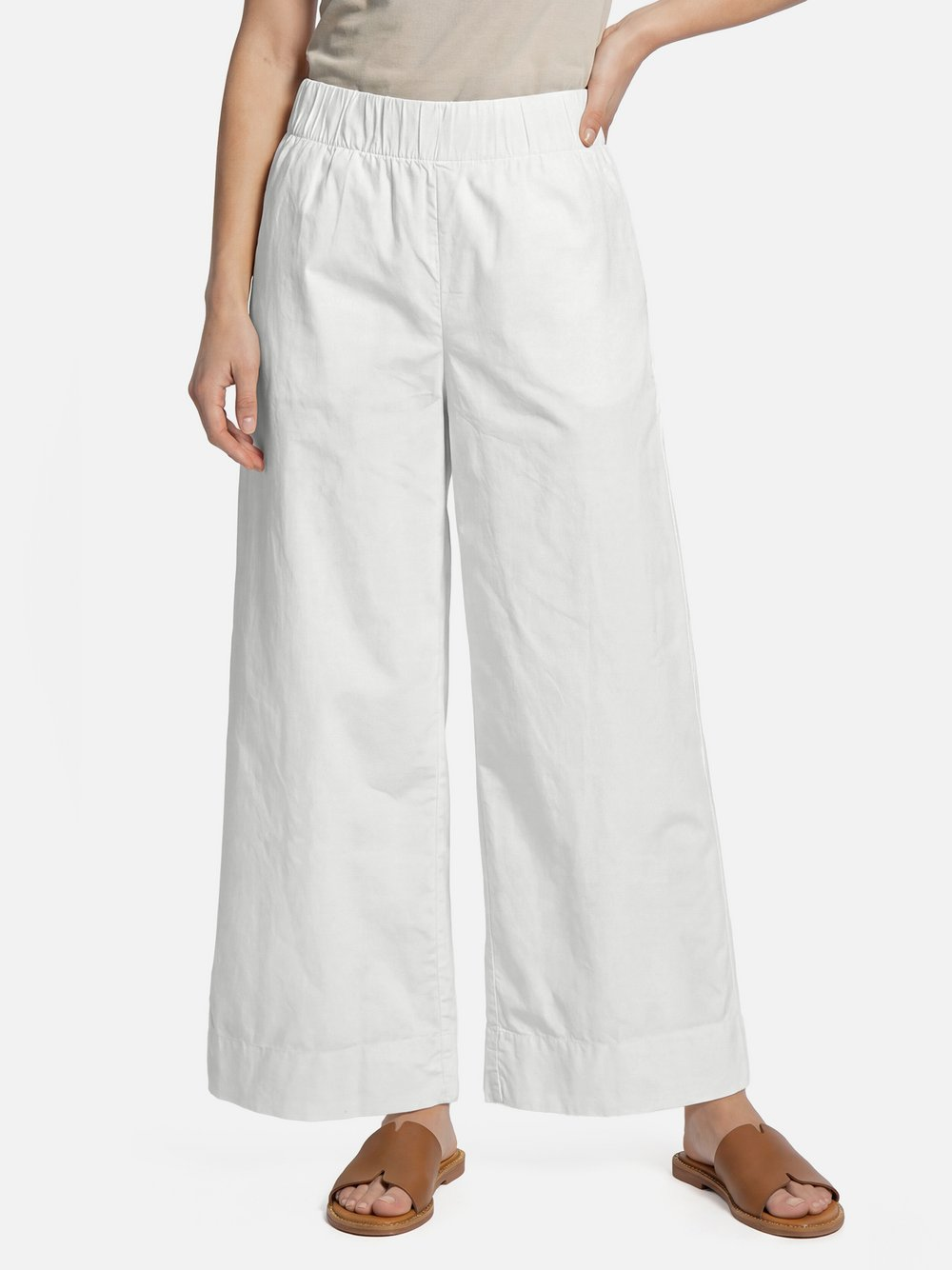 Marc O'Polo Denim Damskie spodnie o szerokim kroju Kobiety Bawełna (100%) biały, S