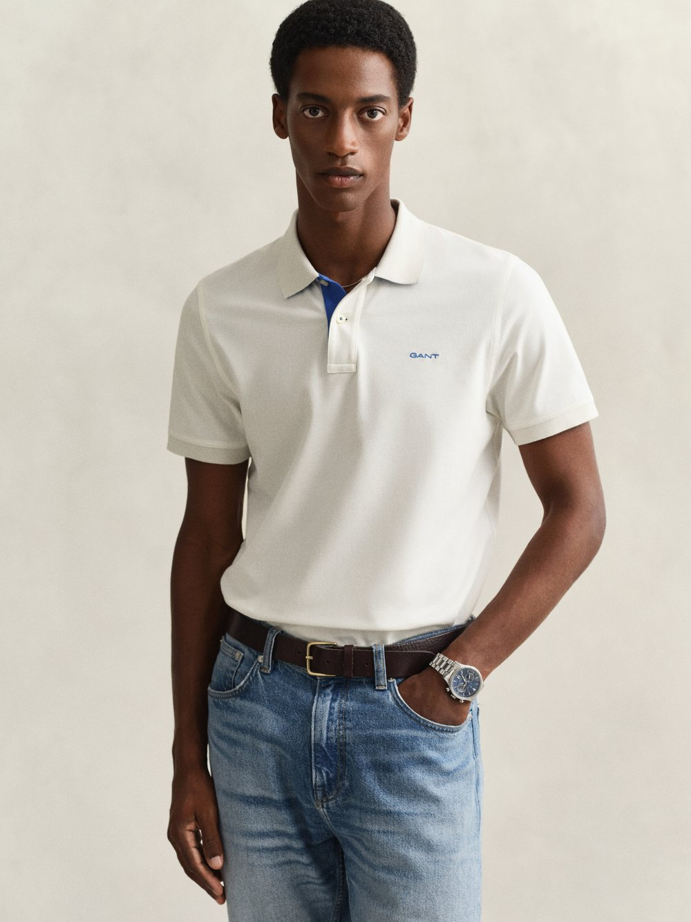 Gant Męska koszulka polo Mężczyźni Bawełna biały, XL