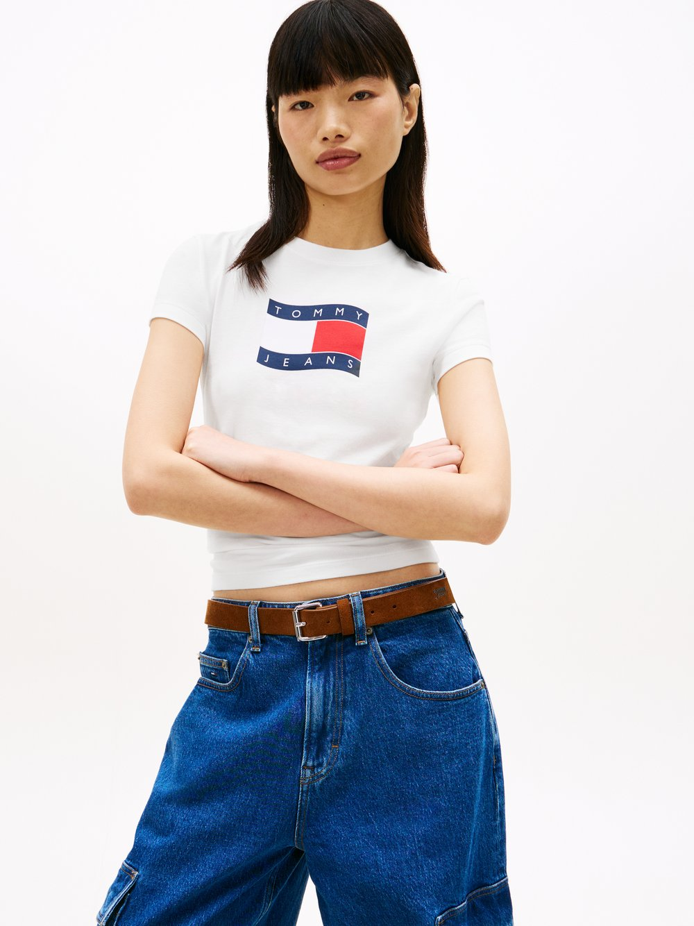 Tommy Jeans Koszulka damska Kobiety Bawełna (100%) biały, XS