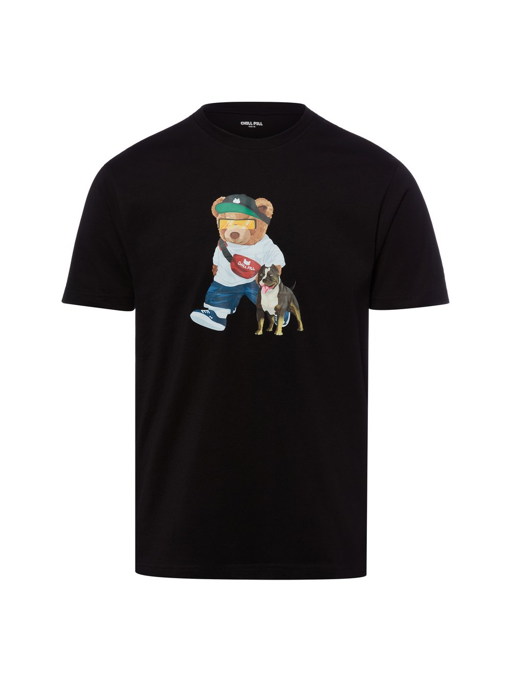 Chill Pill Koszulka męska - Walking Bear Mężczyźni Bawełna (100%) czarny, S