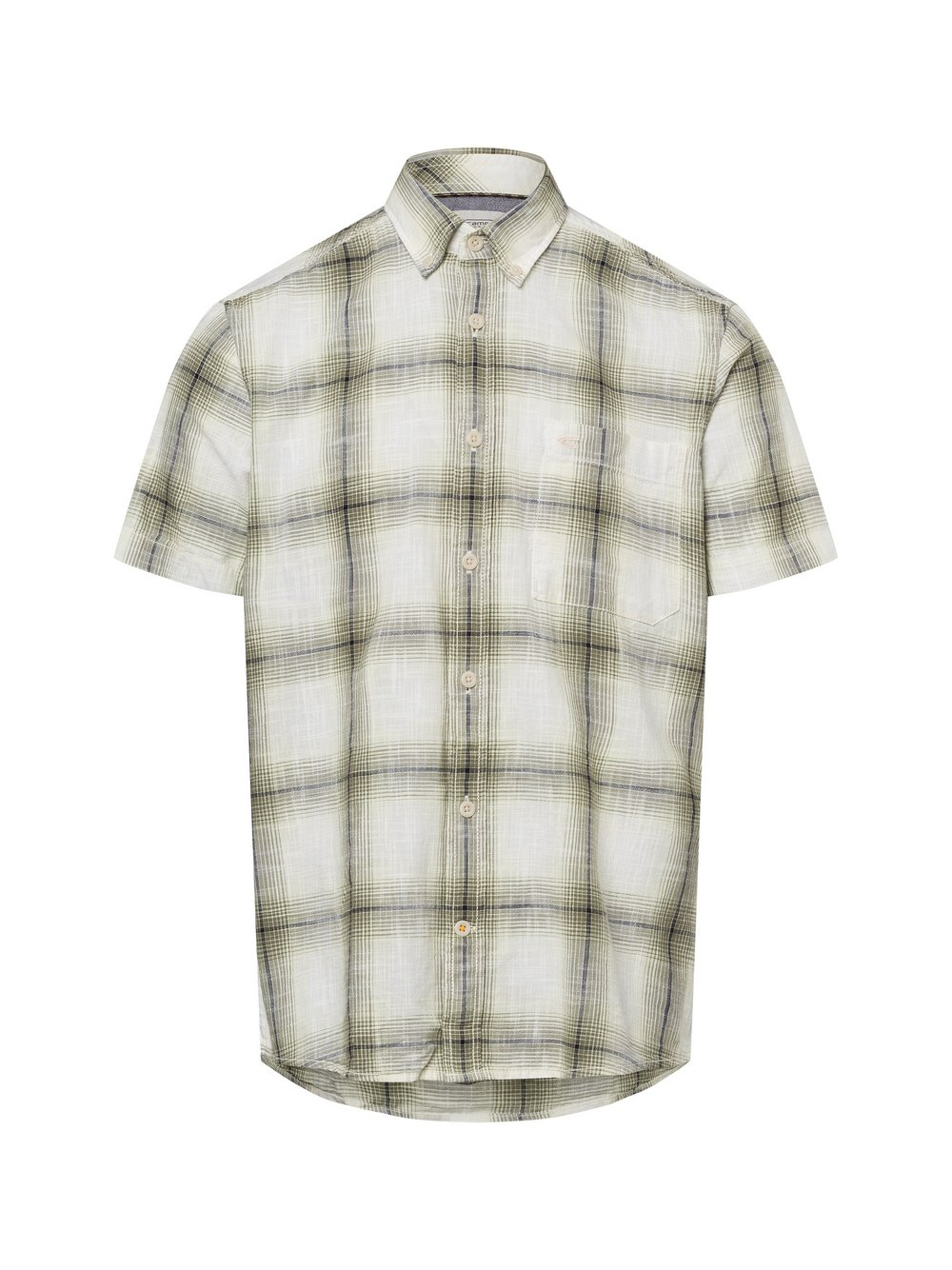Camel Active Męska koszula casual Mężczyźni Regular Fit Bawełna biały|zielony, M