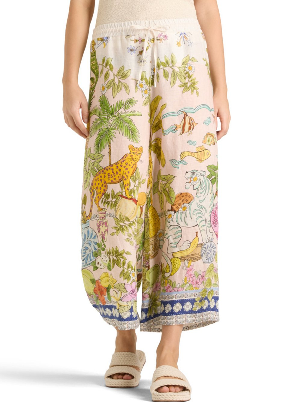 Cambio Damskie lniane culotte - Candice Kobiety len (100%) wielokolorowy, 36