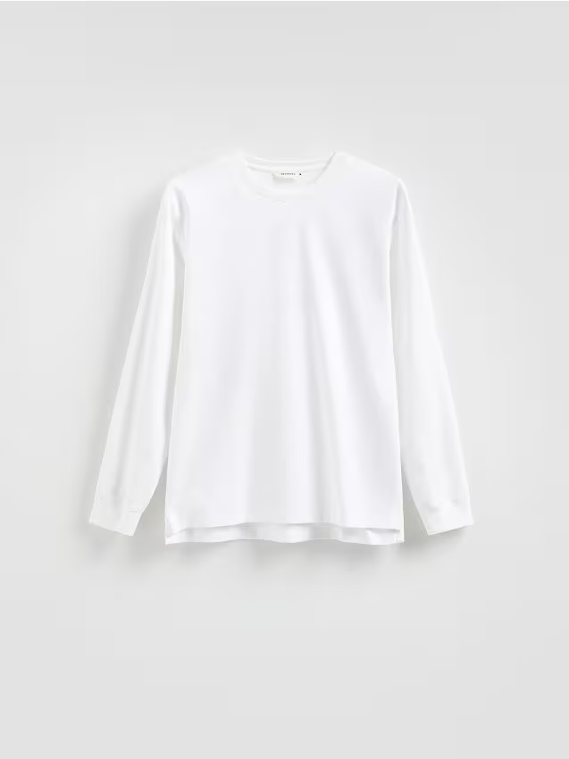 Reserved - Longsleeve z bawełną - biały