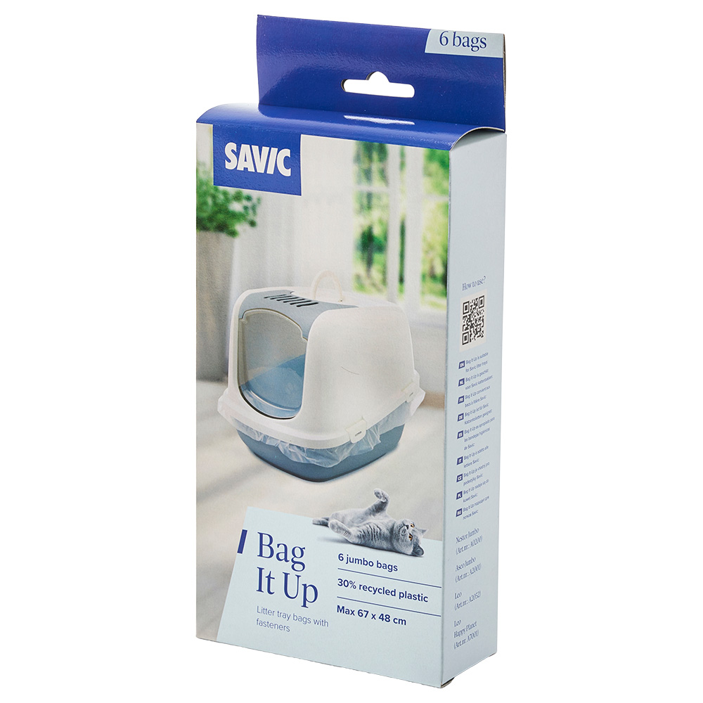 Savic kuweta dla kota Robin Jumbo - Akcesoria dodatkowe: worki Bag it Up Litter Tray Bags, Jumbo, 6 szt.