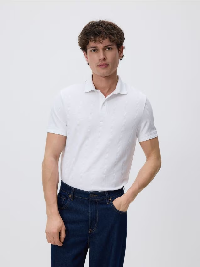 Reserved - Koszulka polo slim - biały