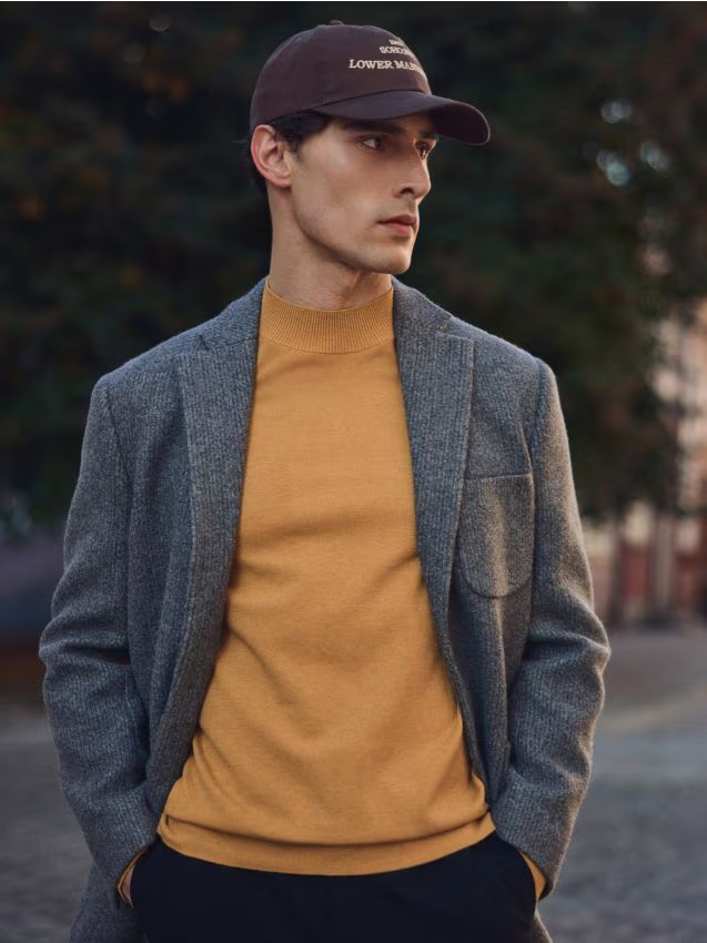 Reserved - Sweter z wiskozą - musztardowy