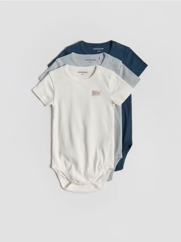 Reserved - Bawełniane body 3 pack - złamana biel