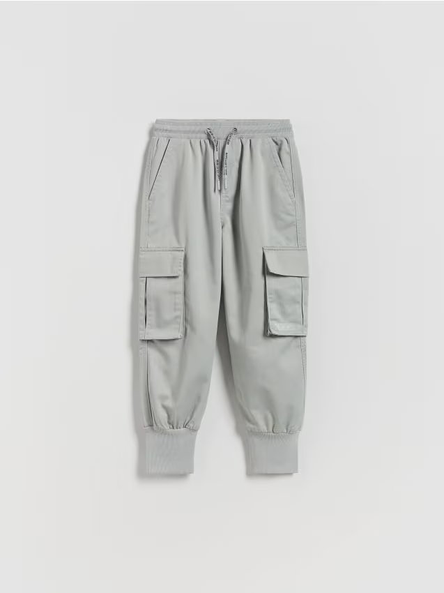 Reserved - Spodnie jogger cargo - jasnoszary