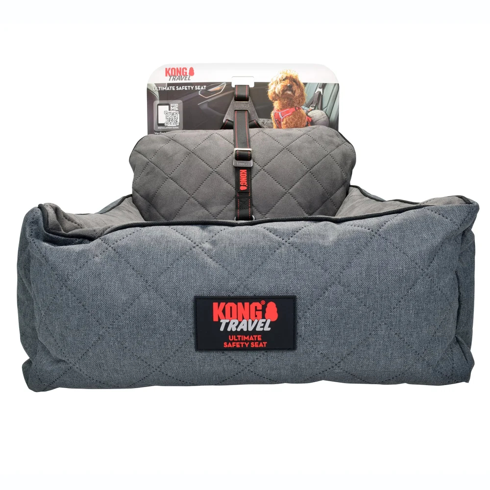 KONG Ultimate fotelik samochodowy ze smyczą bezpieczeństwa - Rozm. M (dł. x szer. x wys.): 51 x 65 x 21 cm