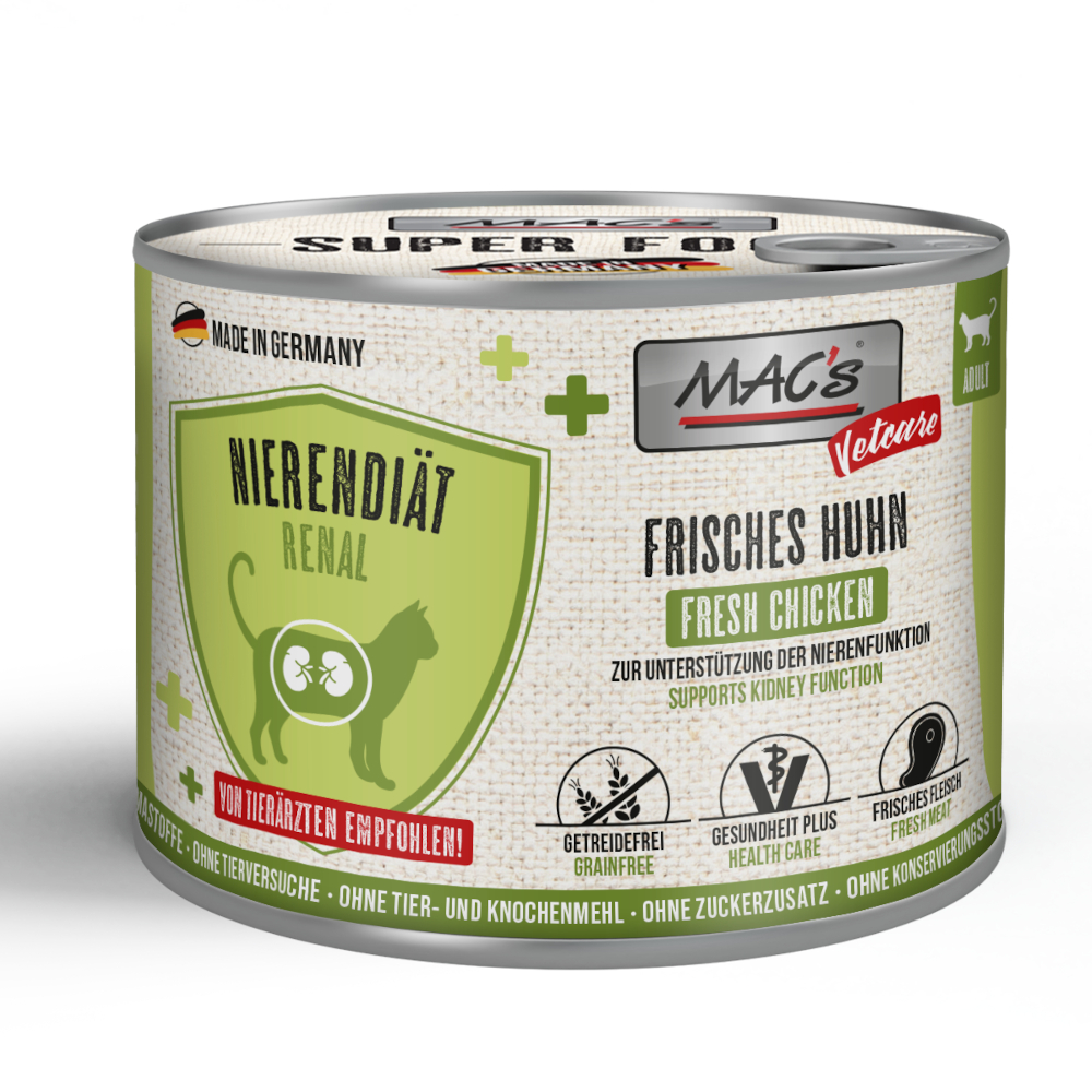 Korzystny pakiet MAC's CAT Vetcare Nierendiät / Renal, 24 x 200 g - Kurczak