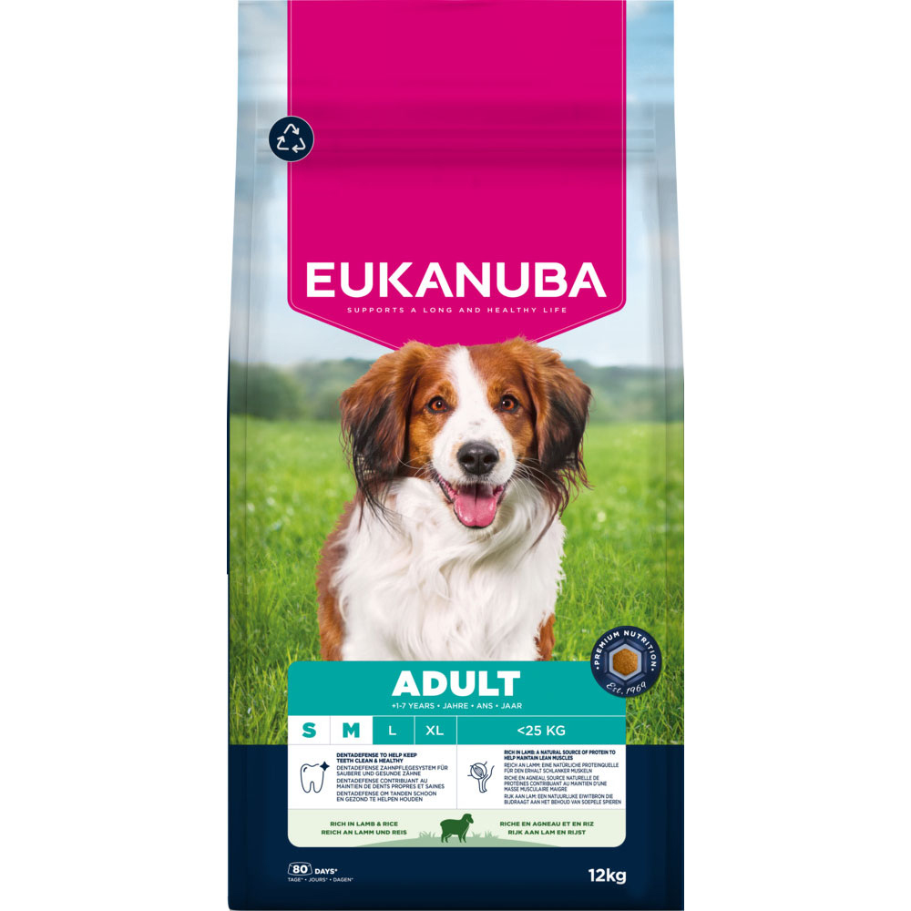 Eukanuba Premium Nutrition Adult Small & Medium Breed, jagnięcina i ryż - 2 x 12 kg