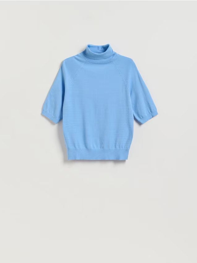 Reserved - Sweter z golfem - jasnoniebieski
