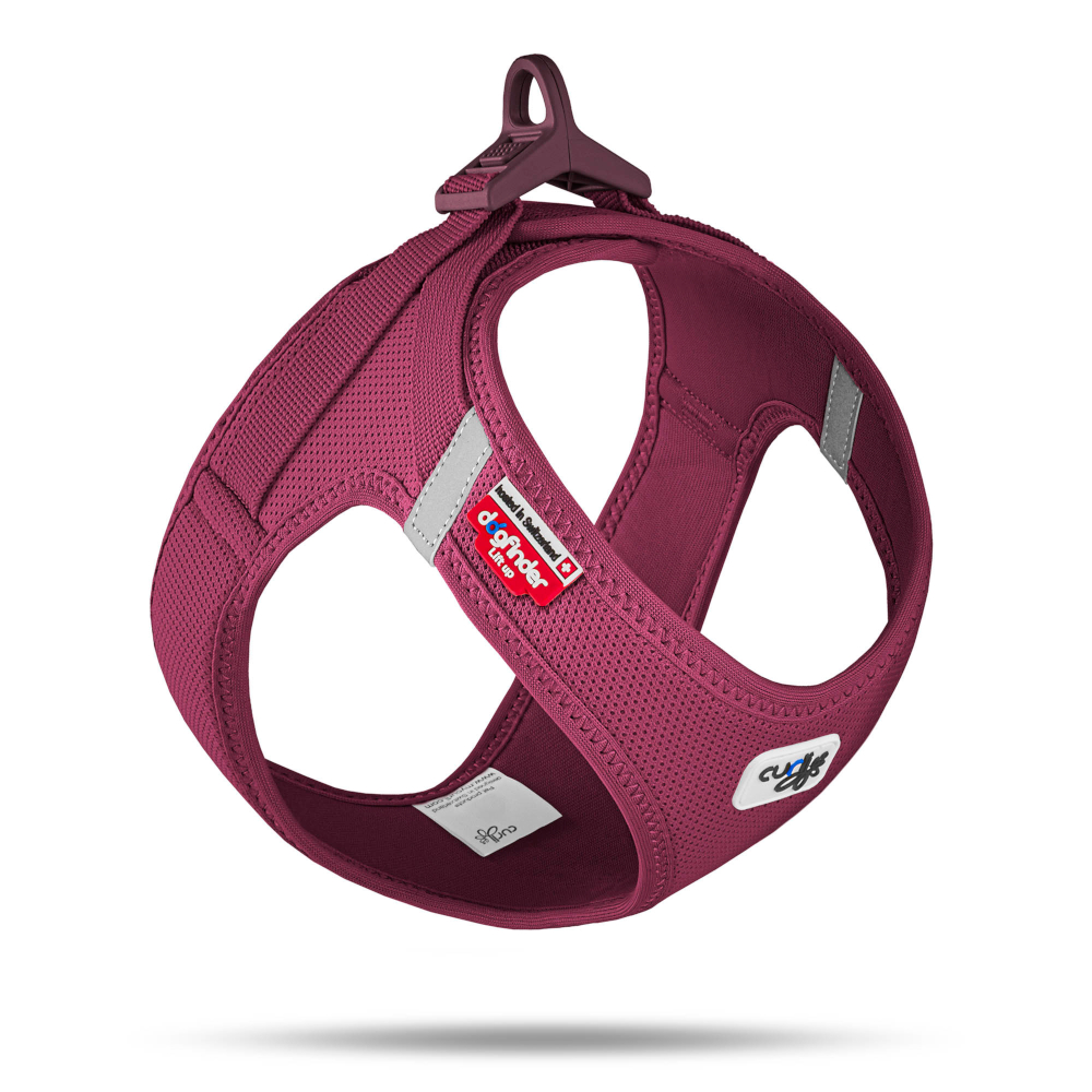 Curli Vest szelki Clasp Air-Mesh, rubinowe - Rozmiar S: obw. klatki piersiowej 38,3 - 43,3 cm