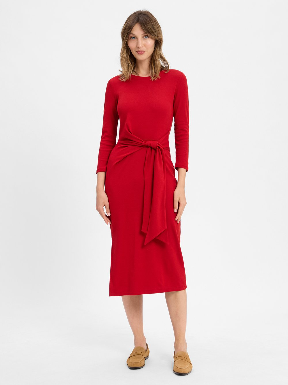 Lauren Ralph Lauren Damska sukienka z dżerseju Kobiety Bawełna czerwony, S