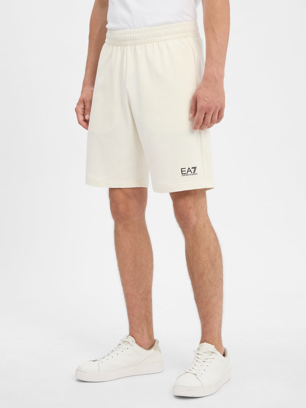 EA7 Emporio Armani Męskie szorty dresowe Mężczyźni Bawełna biały, XL
