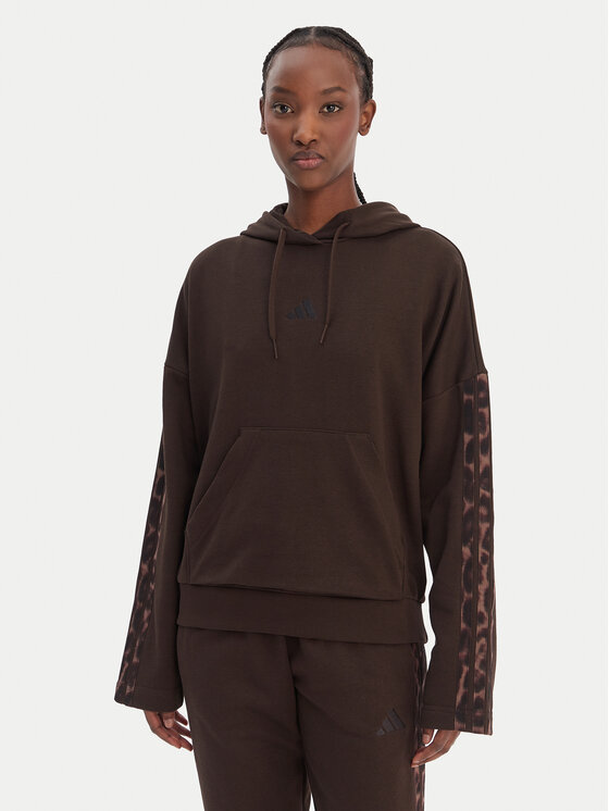 adidas Bluza Seasonal Essentials Leopard Print KA4683 Brązowy Loose Fit