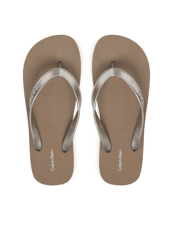 Calvin Klein Japonki Flatform Flip Flop Met Tpu HW0HW03120 Złoty