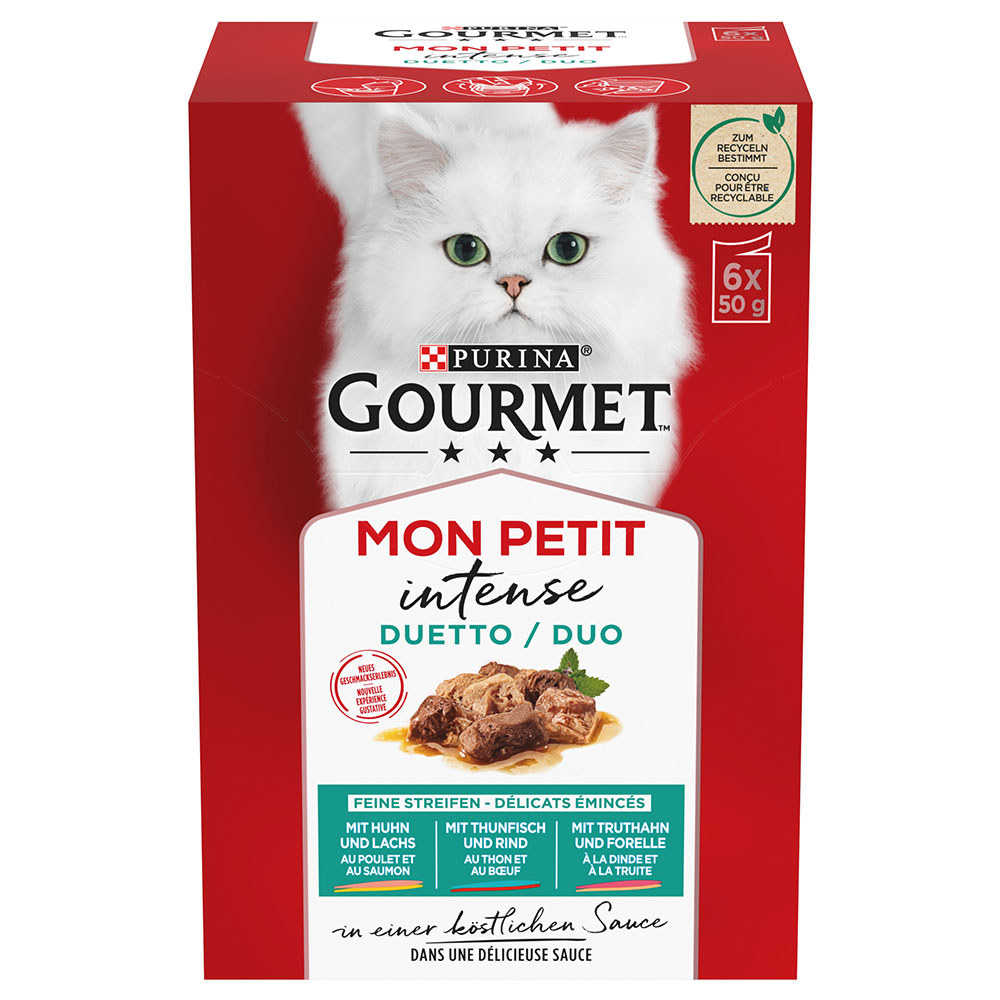 12 + 4 / 18 + 6 gratis! Gourmet, karma mokra, 16 x 85 g / 24 x 50 g -  Mon Petit: pakiet mieszany mięsno-rybny, 24 x 50 g