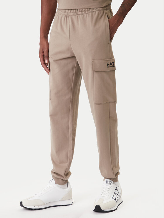 EA7 Emporio Armani Spodnie dresowe 8NPP67 PJVRZ U6167 Beżowy Regular Fit
