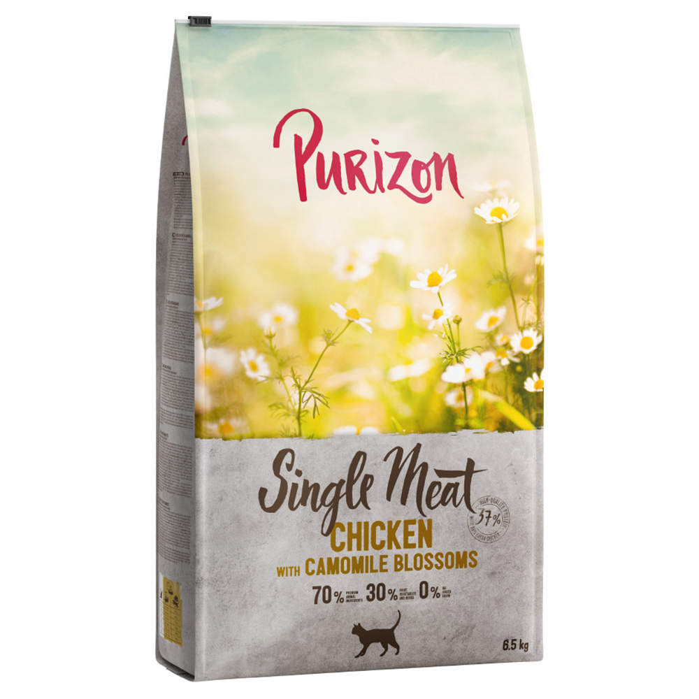 Dwupak Purizon karma dla kota, 2 x 6,5 kg - Single Meat, kurczak z kwiatami rumianku