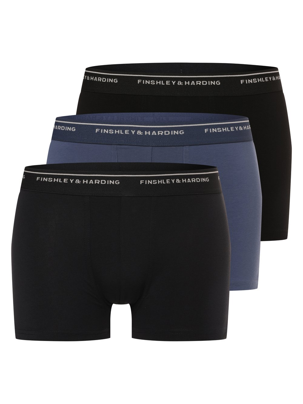 Finshley & Harding Spodnie w 3-paku Mężczyźni Bawełna czarny|niebieski, M