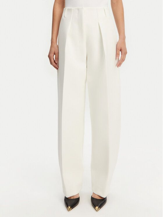 JACQUEMUS Spodnie materiałowe Le Pantalon Ovalo 24E241PA0791718 100 Biały Regular Fit