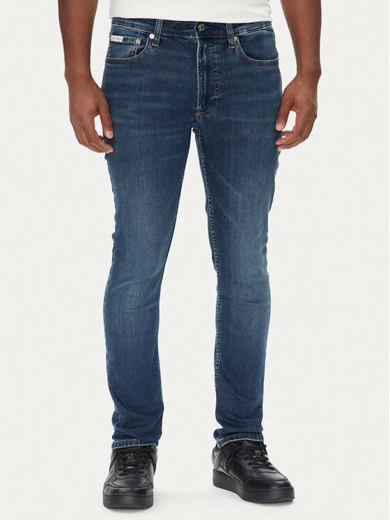 Calvin Klein Jeans Jeansy LV04RB720G Granatowy Skinny Fit
