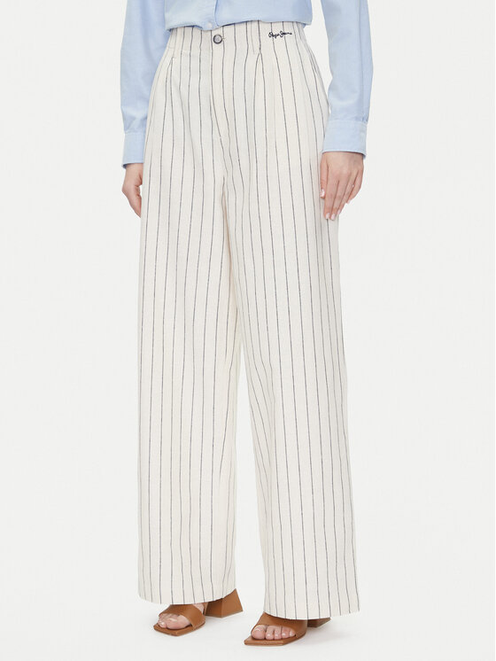 Pepe Jeans Spodnie materiałowe Herly PL211806 Beżowy Wide Leg