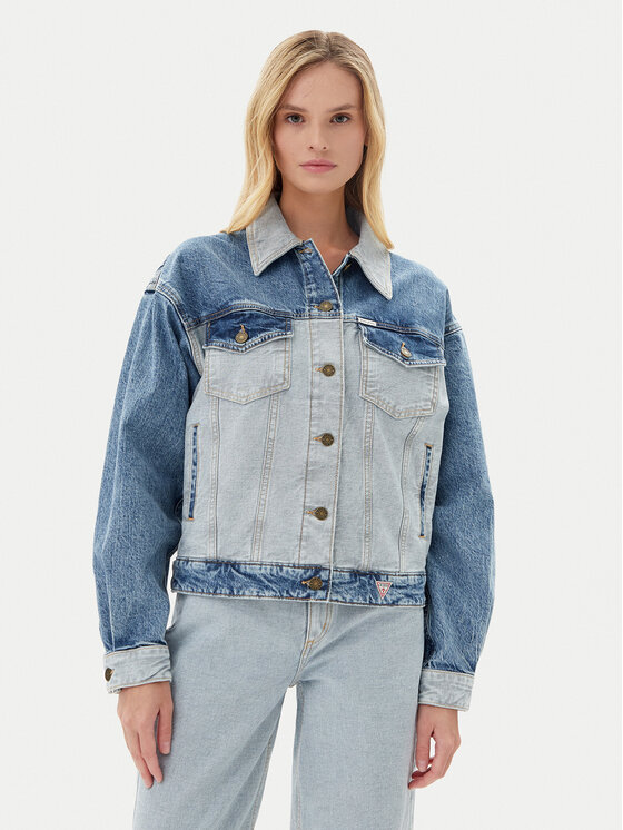 Guess Jeans Kurtka jeansowa W5YN56 D5M56 Niebieski Regular Fit