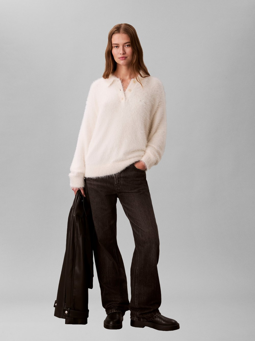 Calvin Klein Jeans Sweter damski z dzianiny Kobiety biały, L