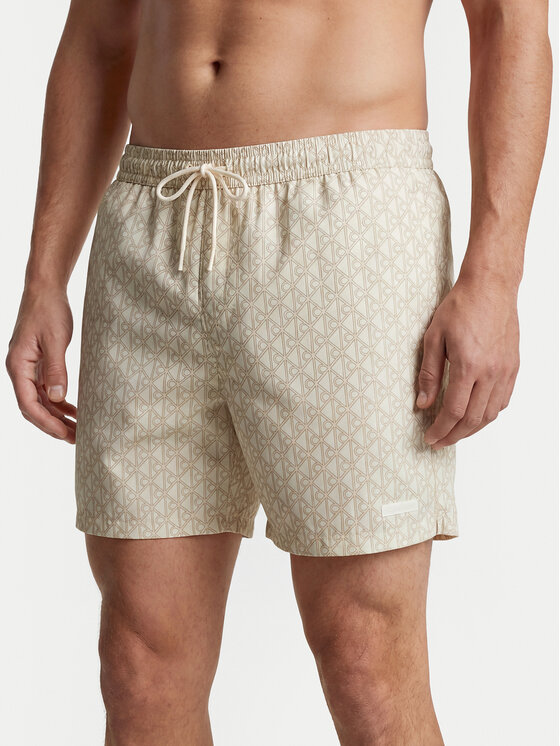 Calvin Klein Swimwear Szorty kąpielowe LV00N61027 Écru