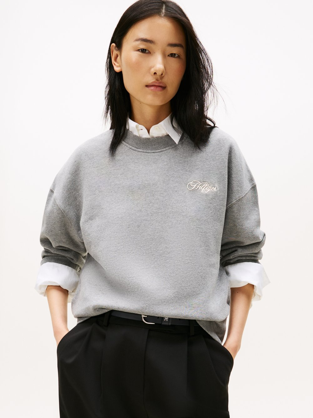 Tommy Hilfiger Bluza damska Kobiety Bawełna szary, L