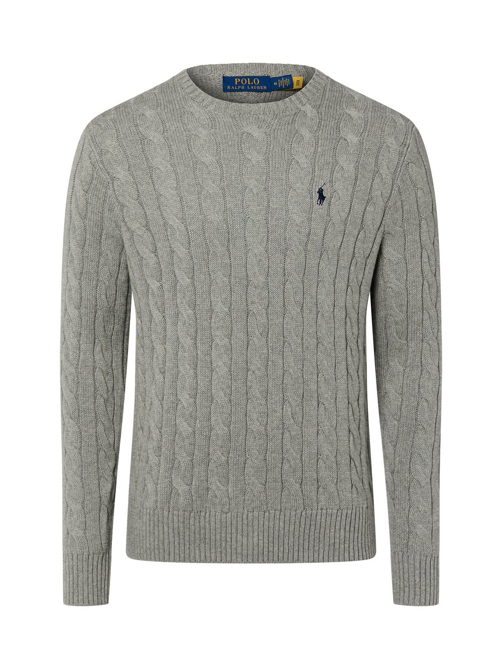 Polo Ralph Lauren Męski sweter z dzianiny Mężczyźni Bawełna szary, XL