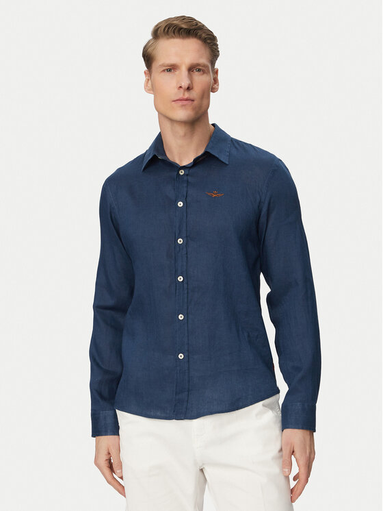 Aeronautica Militare Koszula 261CA1321UCT03089 Niebieski Regular Fit