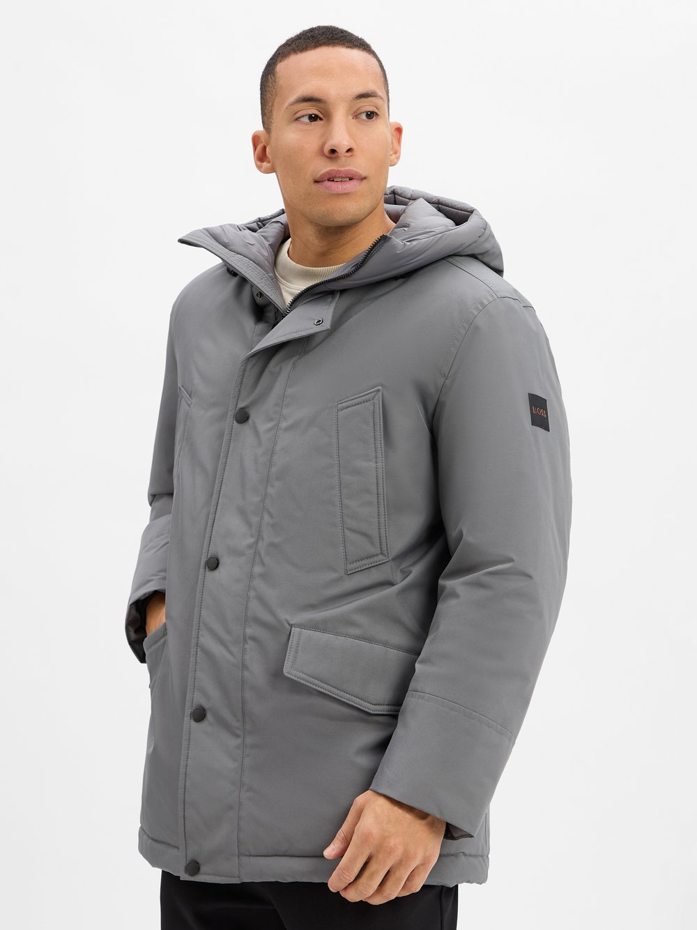 BOSS Orange Parka męska - Osiass1 Mężczyźni szary, 48