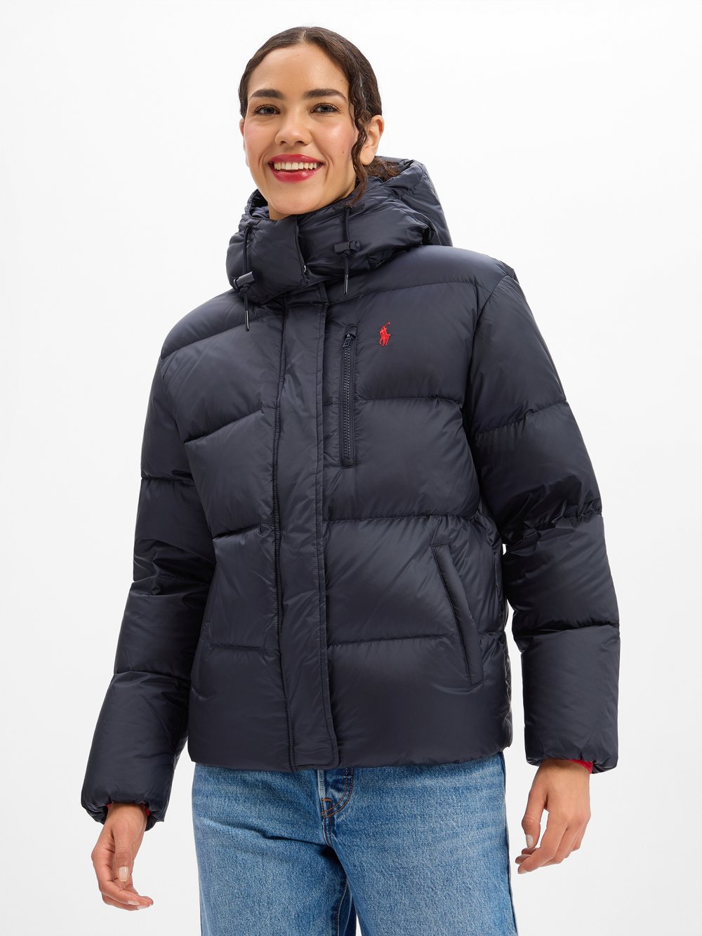 Polo Ralph Lauren Damska kurtka puchowa Kobiety Sztuczne włókno niebieski, L