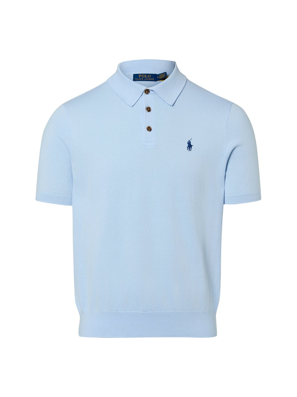 Polo Ralph Lauren Męska koszulka polo z dzianiny Mężczyźni drobna dzianina niebieski, XL