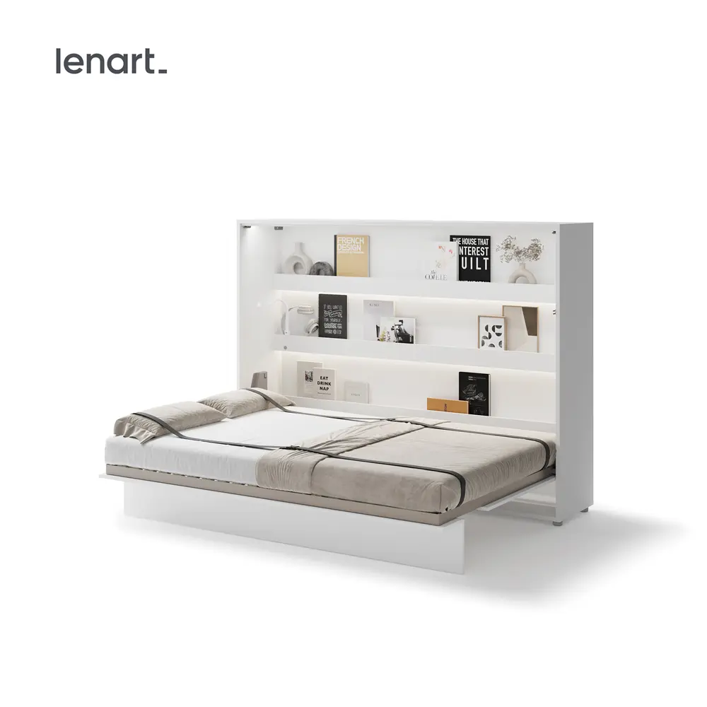Półkotapczan poziomy BC-04 Bed Concept 140x200 cm Biały półkotapczan, półkotapczany, półkotapczany Lenart, półkotapczan Lenart, Bed Concept, łóżko w szafie, składane łóżko