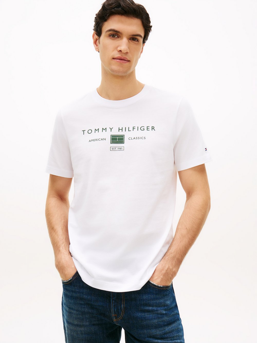 Tommy Hilfiger Koszulka męska Mężczyźni Bawełna biały, S