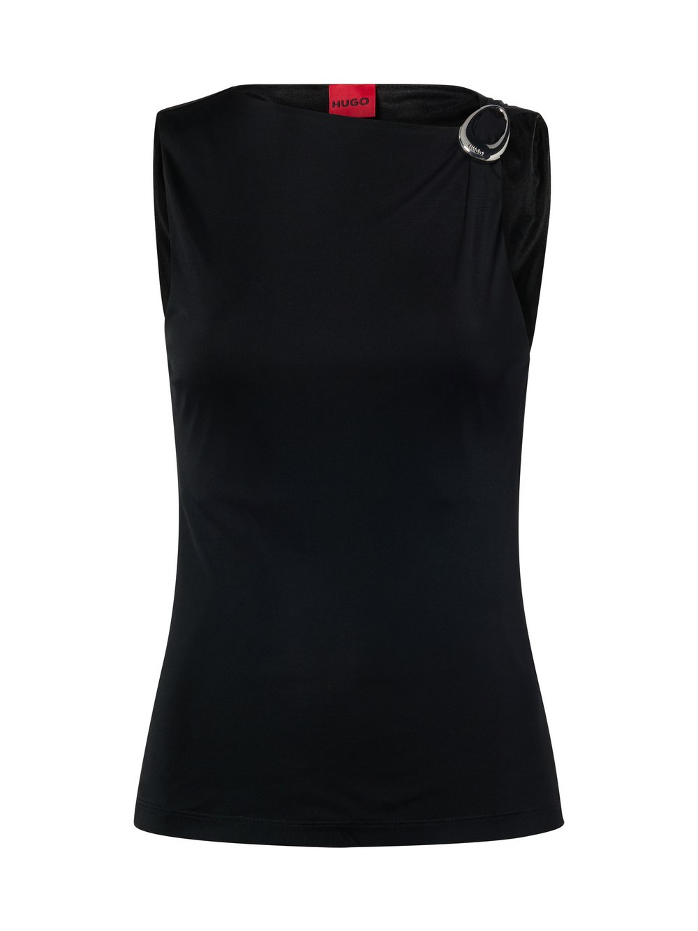 HUGO Top damski - Dastasy Kobiety wiskoza czarny, XS